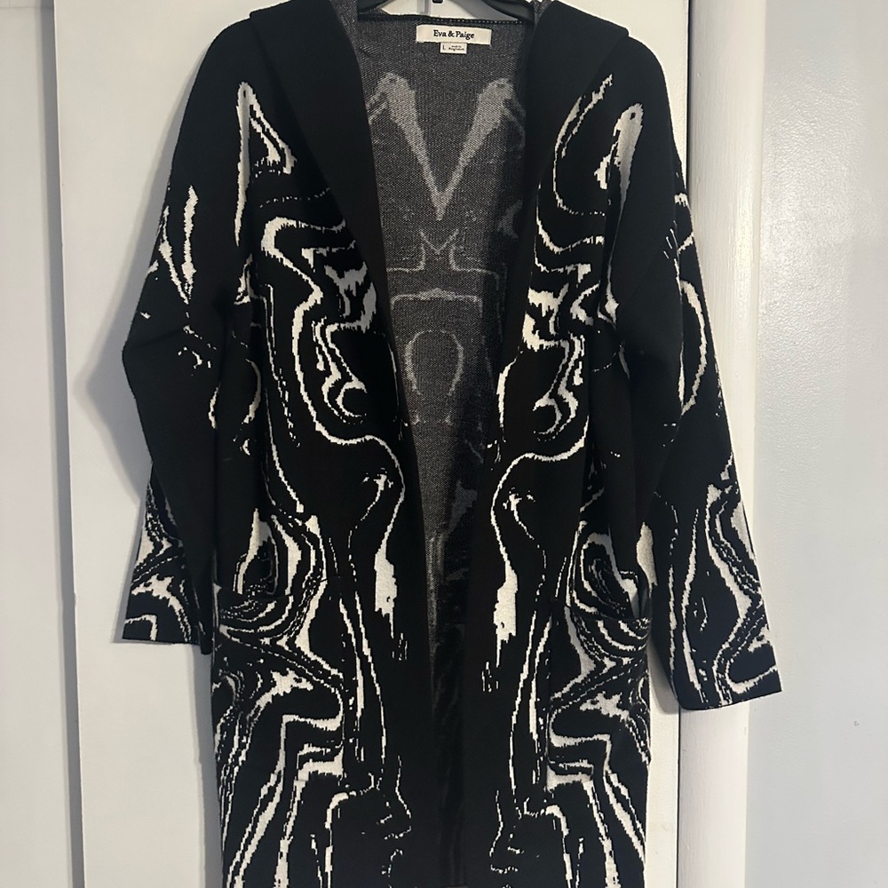 Eva& Paige Open Front Cardigan with Hoodie